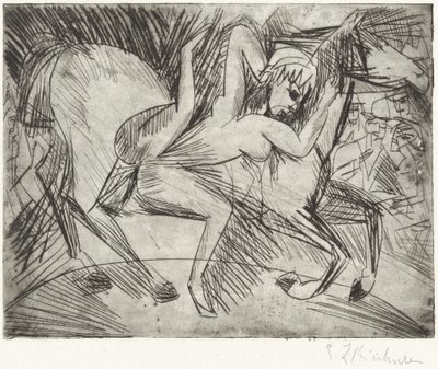 Acrobaat op een Paard door Ernst Ludwig Kirchner