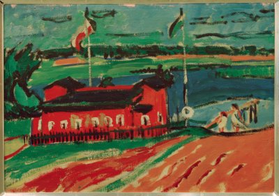 Zwembad bij Dresden door Ernst Ludwig Kirchner