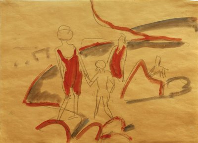 Baden bij het strand van Fehmarn door Ernst Ludwig Kirchner