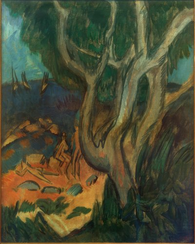 Baden aan het strand van Fehmarn door Ernst Ludwig Kirchner