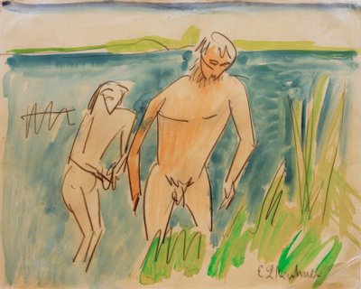 Baden bij Moritzburg door Ernst Ludwig Kirchner