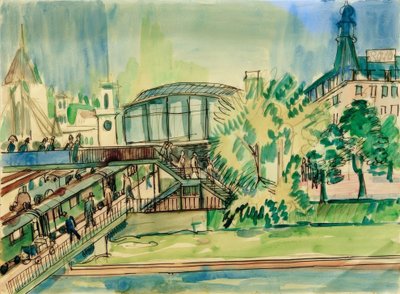 Station aan het kanaal door Ernst Ludwig Kirchner