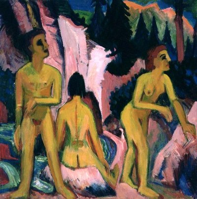 Baden figuren door Ernst Ludwig Kirchner