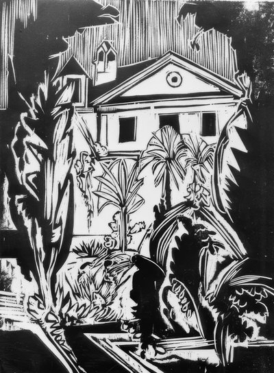Botanische tuin (Jena) door Ernst Ludwig Kirchner