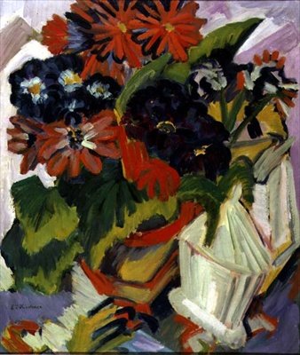 Boeket Bloemen met een Suikerpot door Ernst Ludwig Kirchner