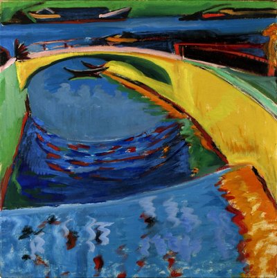 Brug bij de monding van de rivier Prießnitz door Ernst Ludwig Kirchner