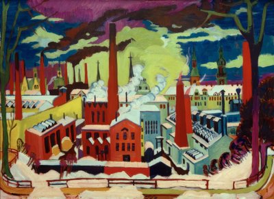 Chemnitzer fabrieken door Ernst Ludwig Kirchner