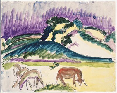Koeien in de Weide bij de Duinen, 1913 door Ernst Ludwig Kirchner