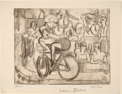 Wielerwedstrijd door Ernst Ludwig Kirchner