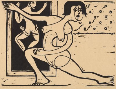Danseres aan het oefenen door Ernst Ludwig Kirchner