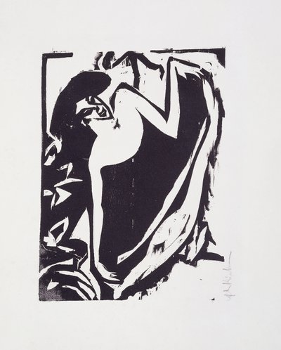 Danseres met Opgeheven Rok, 1909 door Ernst Ludwig Kirchner