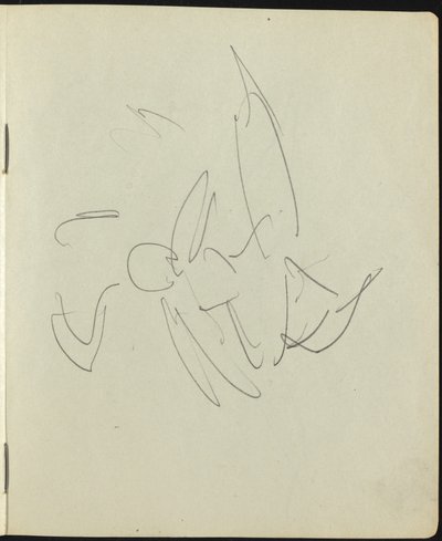 Dansers en Artiesten (Pagina uit een Schetsboek) door Ernst Ludwig Kirchner
