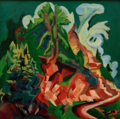 De berg. De weg naar Stafel door Ernst Ludwig Kirchner