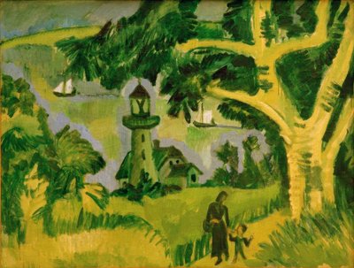 De Vuurtoren op Fehmarn door Ernst Ludwig Kirchner