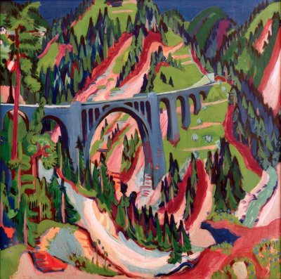 De brug bij Wiesen door Ernst Ludwig Kirchner