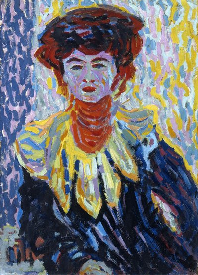Doris met kraag, c. 1906 door Ernst Ludwig Kirchner