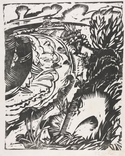 Duinlandschap met een Gebogen Baai door Ernst Ludwig Kirchner