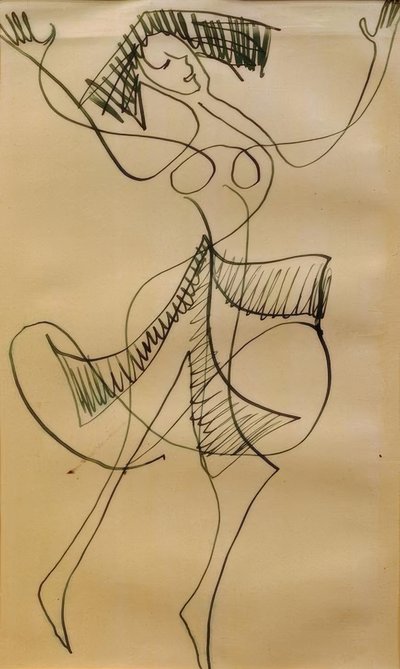 Extatische danseres door Ernst Ludwig Kirchner