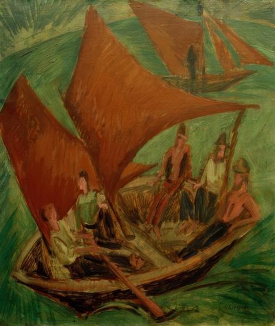 Vissersboten door Ernst Ludwig Kirchner