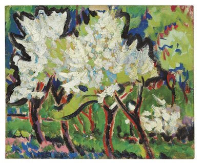 Bloeiende bomen IV door Ernst Ludwig Kirchner