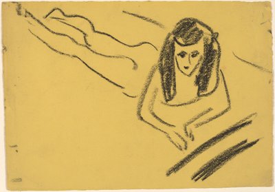 Fränzi Liggend door Ernst Ludwig Kirchner