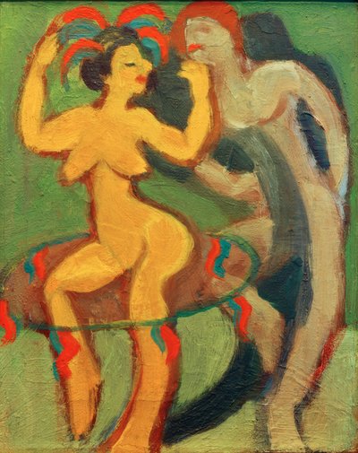Gele danseres met grijze partner door Ernst Ludwig Kirchner