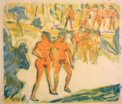 Groep badenden door Ernst Ludwig Kirchner