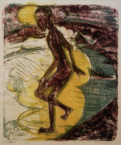 Man die in zee stapt door Ernst Ludwig Kirchner