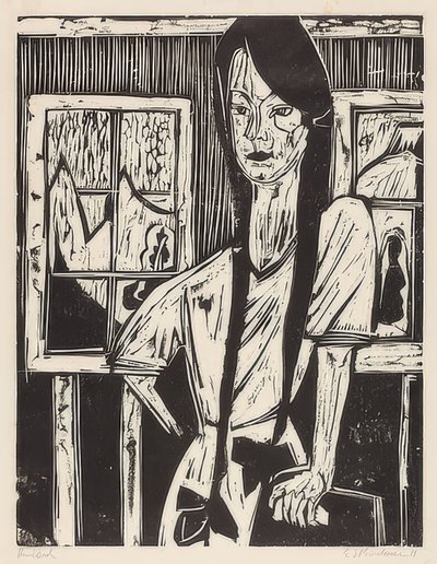 Jong meisje. 1921 door Ernst Ludwig Kirchner