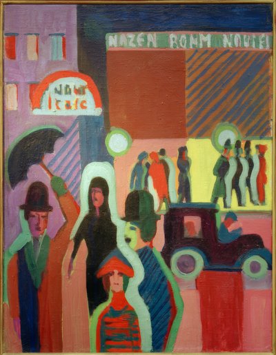 Warenhuis in de regen door Ernst Ludwig Kirchner