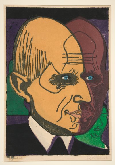 Kopf Dr. Bauer (Portret van Dr. Bauer) door Ernst Ludwig Kirchner