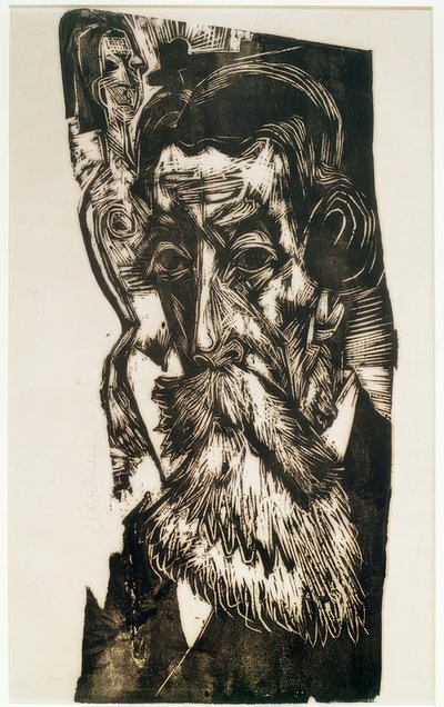 Hoofd van Ludwig Schames door Ernst Ludwig Kirchner