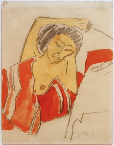 Liggende negerin door Ernst Ludwig Kirchner