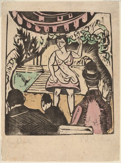 Kleine Variété Act met Zanger door Ernst Ludwig Kirchner