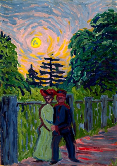 Maanopkomst: Soldaat en meisje door Ernst Ludwig Kirchner
