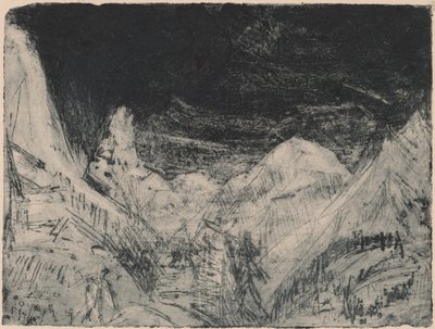 Berglandschap met Kleine Maaiers door Ernst Ludwig Kirchner