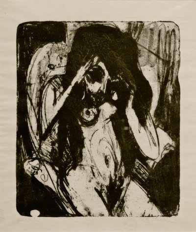 Naakte vrouw in stoel door Ernst Ludwig Kirchner