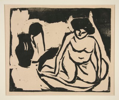 Naakt Meisje in het Bad (Nacktes Mädchen im Bad) door Ernst Ludwig Kirchner