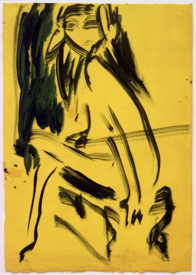 Zonder titel (Zittend meisje) door Ernst Ludwig Kirchner
