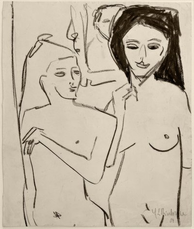 Zonder titel (Twee naakte meisjes) door Ernst Ludwig Kirchner