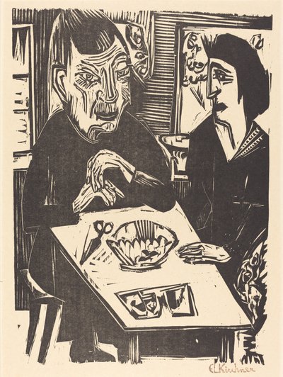 Oude en Jonge Vrouw door Ernst Ludwig Kirchner