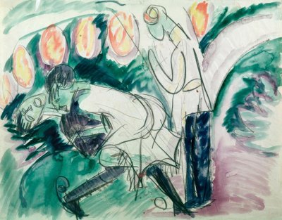Pantomime III door Ernst Ludwig Kirchner