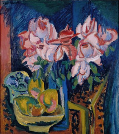 Pink Roses door Ernst Ludwig Kirchner