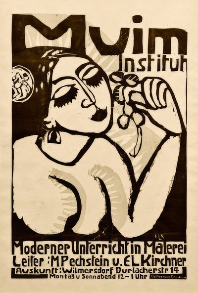 Poster Muim Instituut door Ernst Ludwig Kirchner