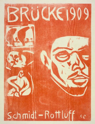 Portret van Schmidt-Rottluff, 1909 door Ernst Ludwig Kirchner