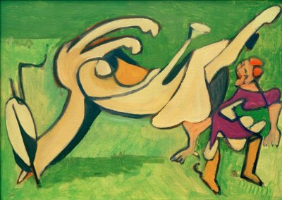 Ruiter met gevallen paard door Ernst Ludwig Kirchner