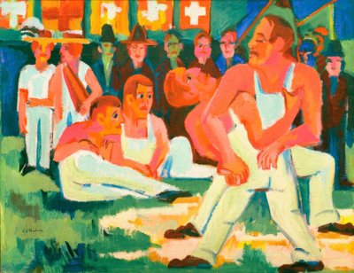 Worstelaars door Ernst Ludwig Kirchner
