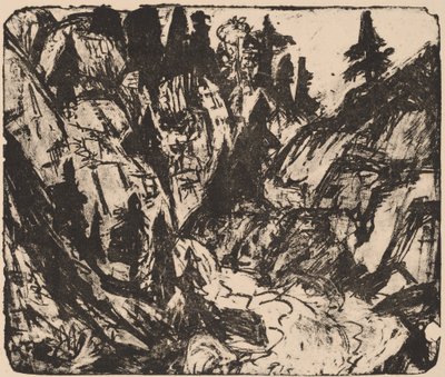 Rotsachtige Stroom door Ernst Ludwig Kirchner