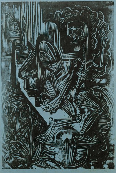 Zelfportret met Dansende Dood, 1917 door Ernst Ludwig Kirchner