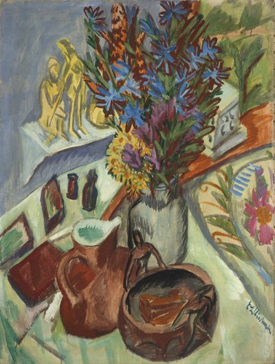 Stilleven met Kruik en Afrikaanse Kom door Ernst Ludwig Kirchner